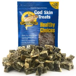 Savory Prime Cod Skin Crunchy Bites Dog Treats 8-oz