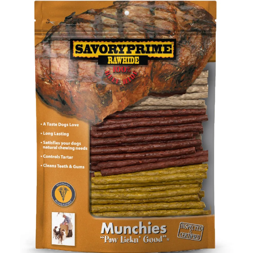 Savory Prime Munchie Sticks Dog Treats Beef, Chicken & Liver 5 inches 100 Count