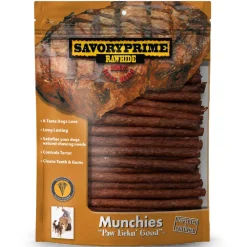 Savory Prime Munchie Sticks Dog Treats Beef 5 inches 100 Count