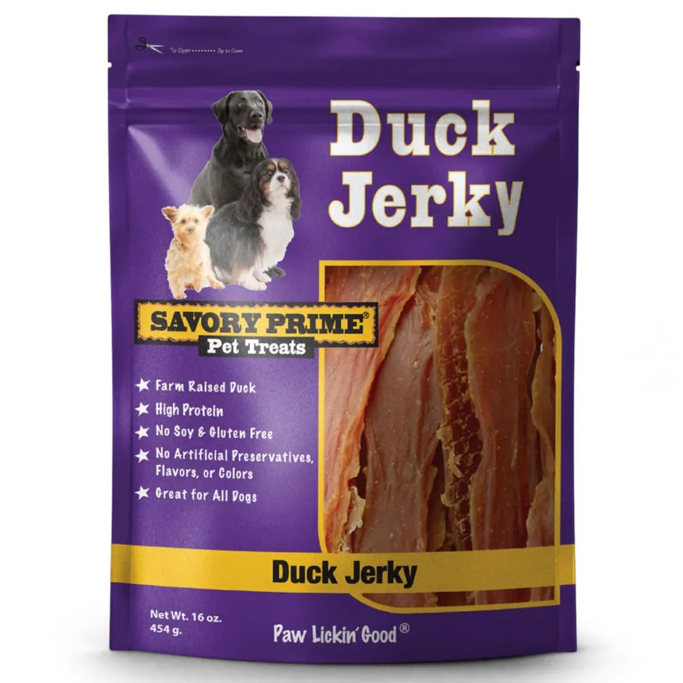 Savory Prime Natural Duck Jerky Dog Treats 16-oz