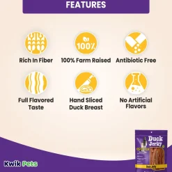 Savory Prime Natural Duck Jerky Dog Treats 4-oz