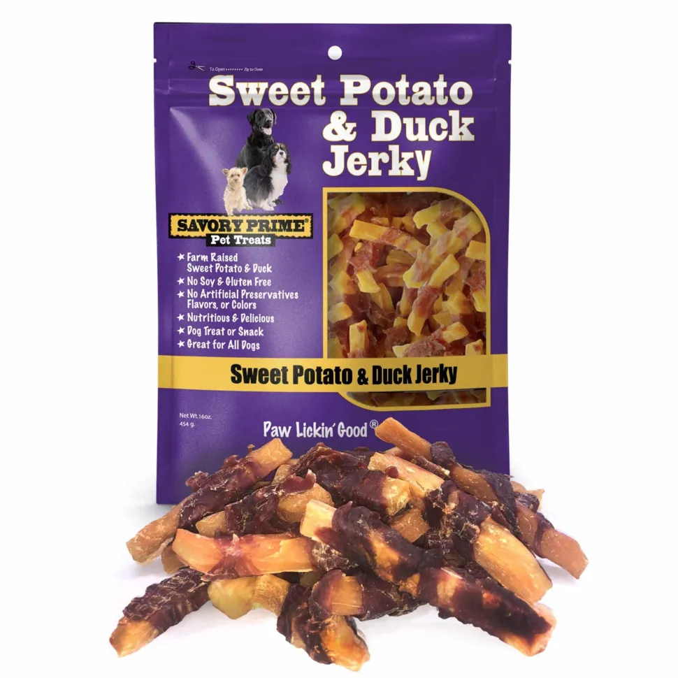 Savory Prime Natural Sweet Potato & Duck Jerky Dog Treats 8-oz