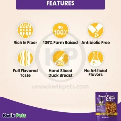 Savory Prime Natural Sweet Potato & Duck Jerky Dog Treats 16-oz
