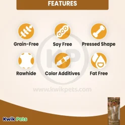 Savory Prime Pressed Rawhide Bones Bagged Natural 2 Count 8.5-in