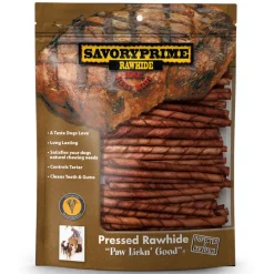 Savory Prime Pressed Rawhide Twist Sticks Beef 5-in 100 Count