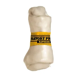 Savory Prime Supreme Knotted Rawhide Bones in Bulk Natural 4-5 in