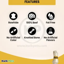 Savory Prime Supreme Knotted Rawhide Bones in Bulk Natural 4-5 in
