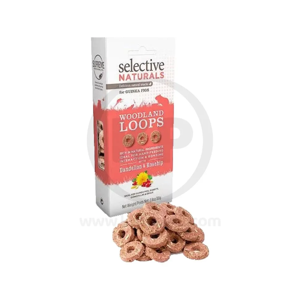 Science Selective Woodland Loops with Dandelion & Rosehip Guinea Pig Treats 2.8-oz