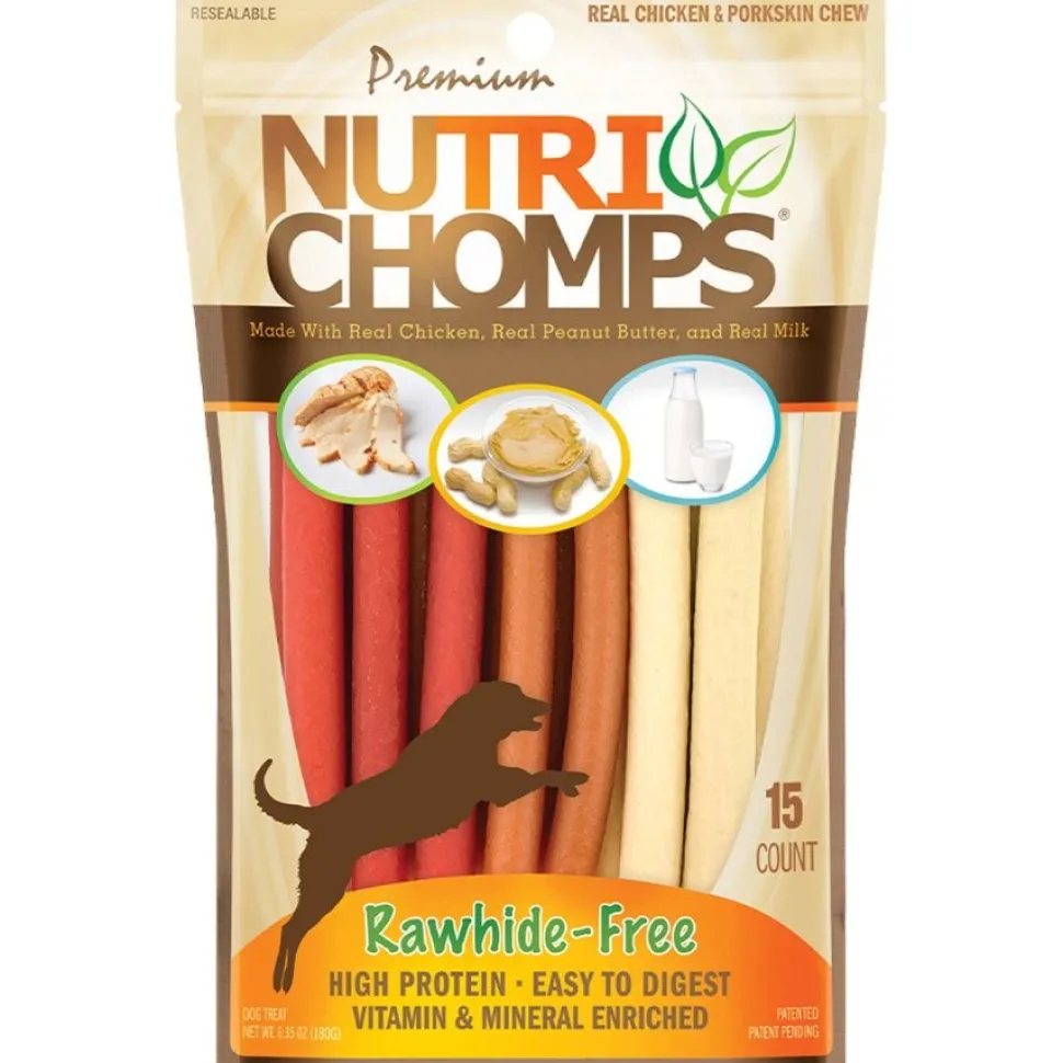 Scott Pet Premium Nutri Chomps Dog Treats Assorted Flavor Wrapped 15 Count 5-in