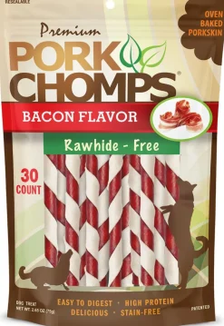 Scott Pet Premium Pork Chomps Bacon Mini Twist Dog Treats Bacon 30 Count