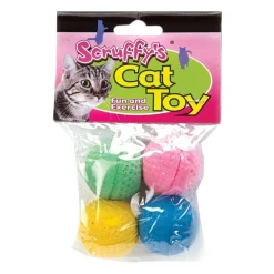 Scruffys Multicolor Sponge Balls Cat Toy Large 4 Count