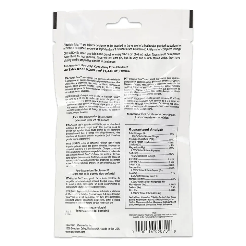 Seachem Flourish Tabs Plant Supplement 40 Count 2.8-oz