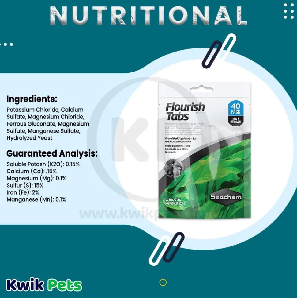 Seachem Flourish Tabs Plant Supplement 40 Count 2.8-oz