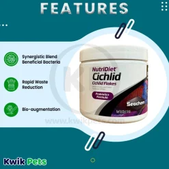 Seachem NutriDiet Cichlid Flakes Fish Food 1.8-oz