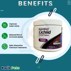 Seachem NutriDiet Cichlid Flakes Fish Food 1.8-oz