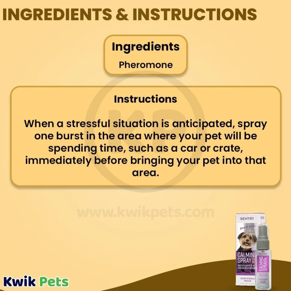Sentry Behavior Calming Spray for Dogs 1.62-oz