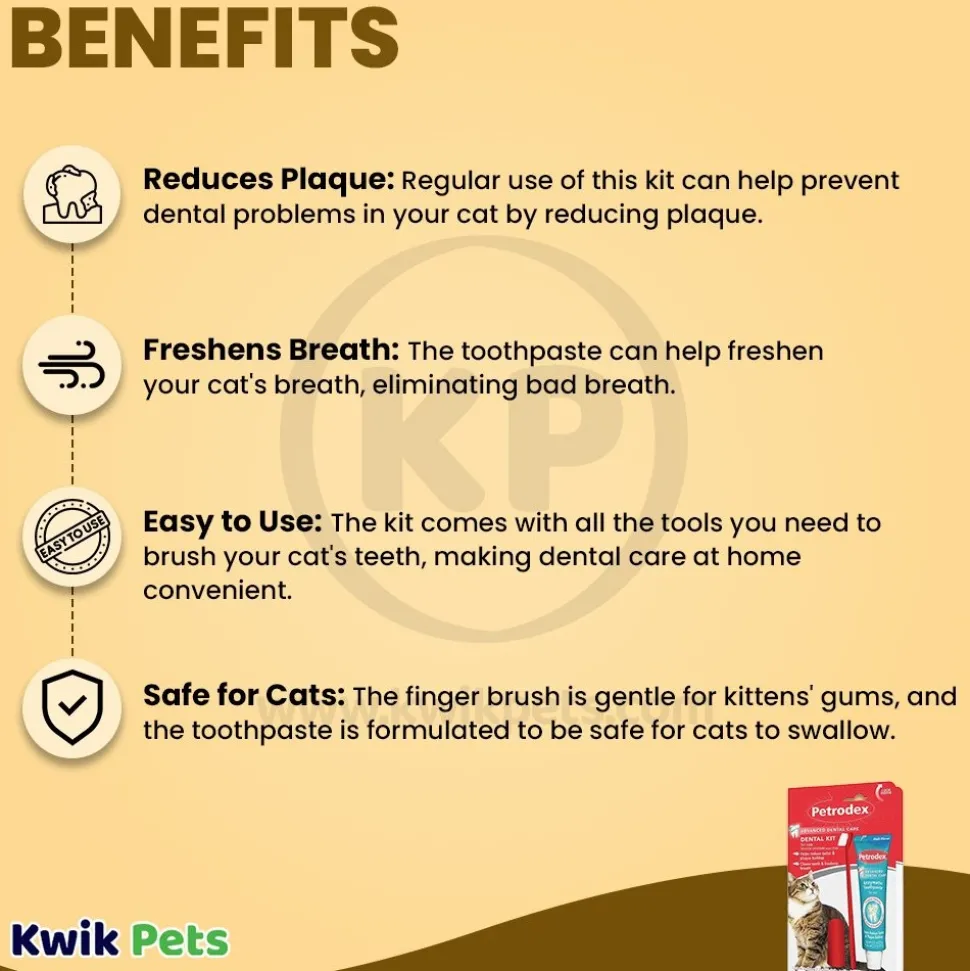 Sentry Petrodex Dental Care Kit for Cats with Malt Toothpaste 2.5-oz