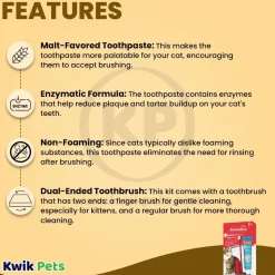 Sentry Petrodex Dental Care Kit for Cats with Malt Toothpaste 2.5-oz