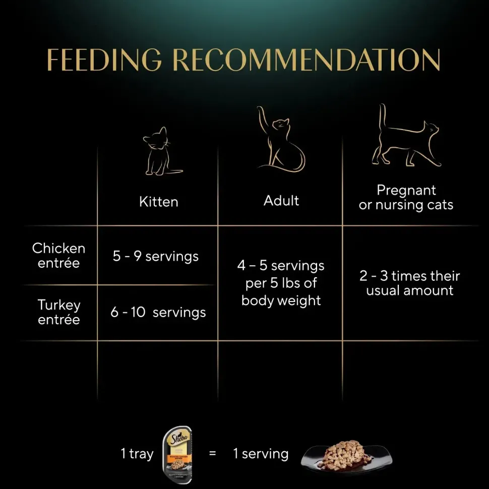 Sheba Perfect Portions Cuts in Gravy Wet Cat Food Roasted Chicken & Tender Turkey 12 Twin Variety Pack 24 Count 1.98-lb