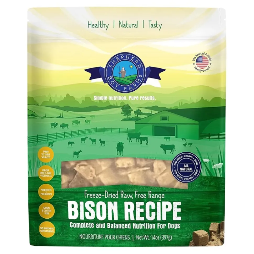 Shepherd Boy Farms Bison Freeze Dried Raw Dog Food 14-oz