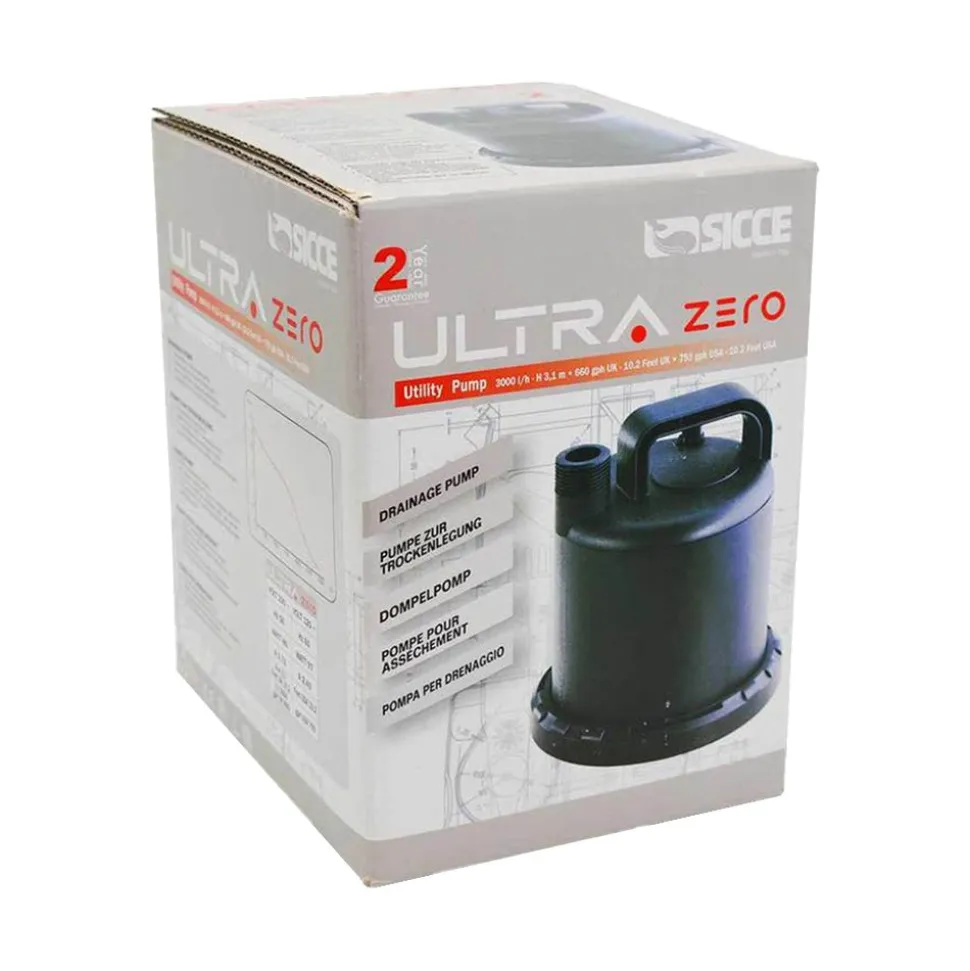 Sicce ULTRAZERO Utility Drainage Pump for Aquarium 793 GPH
