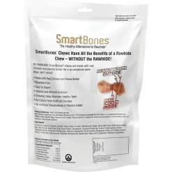 SmartBones Artificial-Free Medium Classic Bone Chews Dog Treat Peanut Butter 4 Count 11-oz