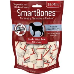 SmartBones Mini Classic Bone Chews Dog Treat Chicken 24 Count 14-oz