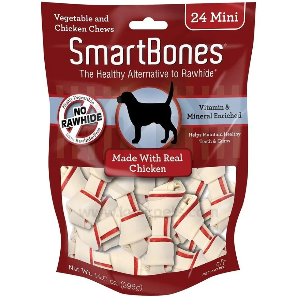 SmartBones Mini Classic Bone Chews Dog Treat Chicken 24 Count 14-oz