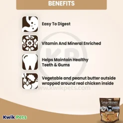 SmartBones Small Classic Bone Chews Dog Treat Peanut Butter 6 Count 11-oz