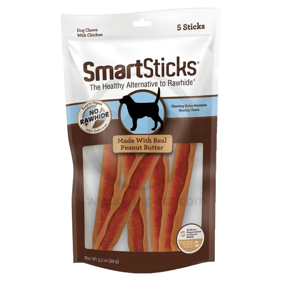 SmartBones SmartSticks Dog Treat Peanut Butter 5 Count 3.5-oz