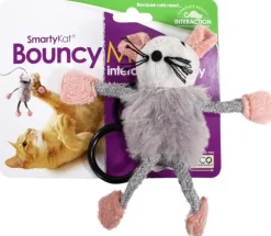SmartyKat Bouncy Mouse Bungee Plush Catnip Cat Toy Assorted