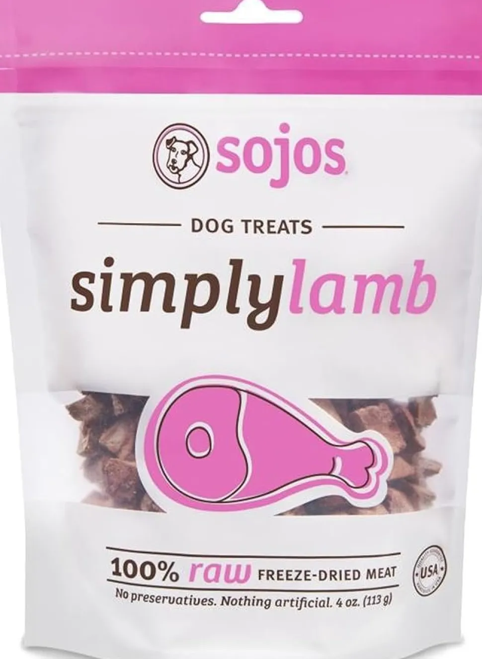 Sojos Simply Lamb Freeze-Dried Dog Treats 4-oz