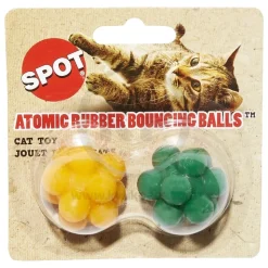 Spot Atomic Rubber Bouncing Ball Cat Toy Assorted 2 Count