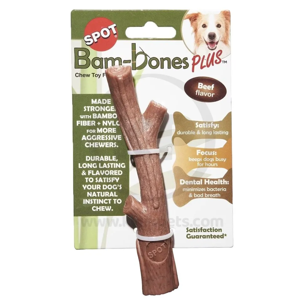 Spot Bam-Bone Plus Branch Beef Dog Toy Medium 5.75in