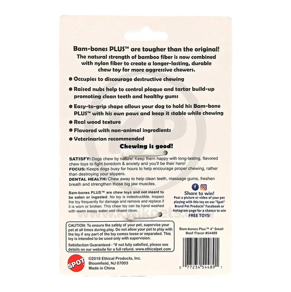 Spot Bam-Bone Plus Dog Chew Beef Small 4-in