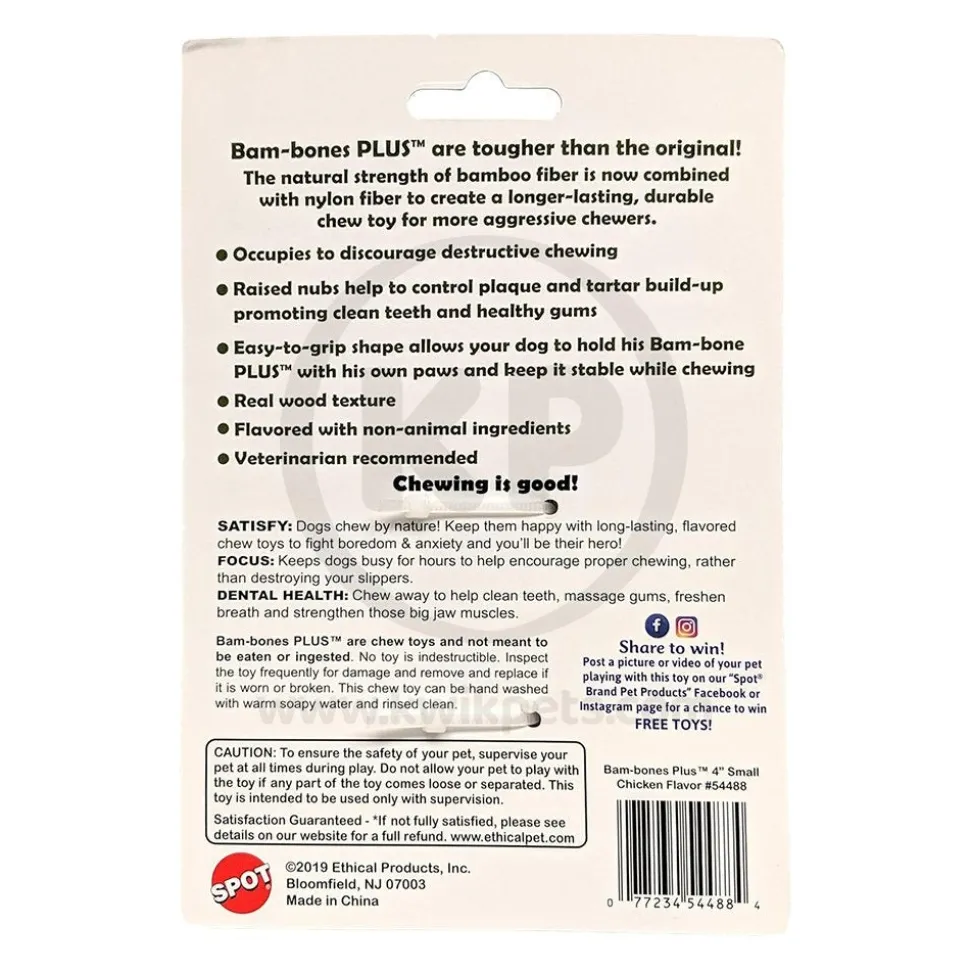 Spot Bam-Bone Plus Dog Chew Chicken Small 4-in