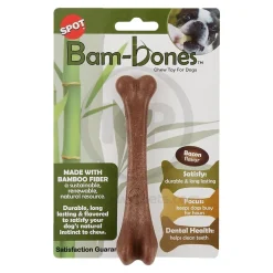 Spot Bam-Bones Bacon Bone Dog Chew Toy Medium 5.75-in
