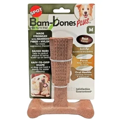 Spot Bam-Bones Plus Dog Chew Toy Beef Medium 6-in