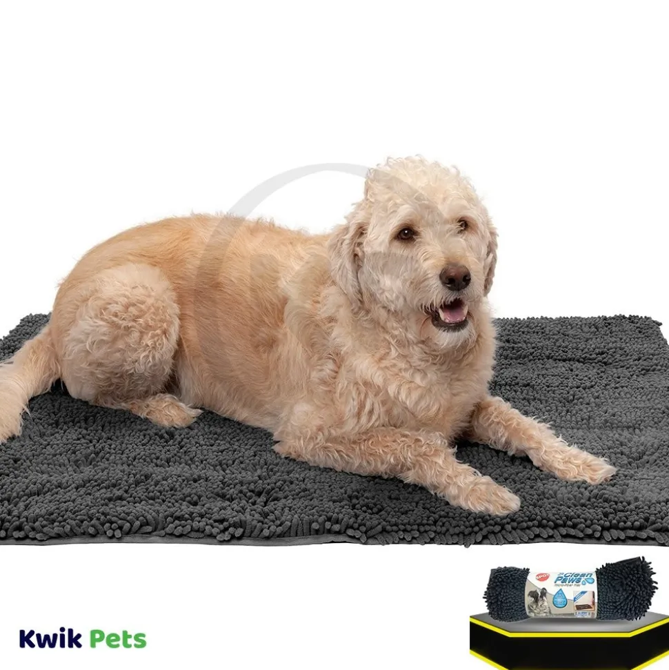 Spot Clean Paws Dog Mat Grey 31 in X 20 in