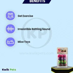 Spot Colored Plush Mice Rattle & Catnip Cat Toy Assorted 12 Count