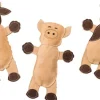 Spot Dura-Fused Leather Barnyard Dog Toy Assorted Brown & Tan 11-in