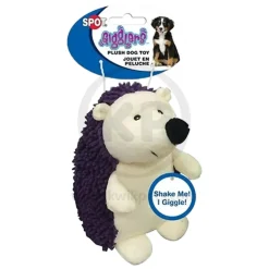 Spot Giggler Plush Dog Toy Hedgehog Assorted 6.5-in