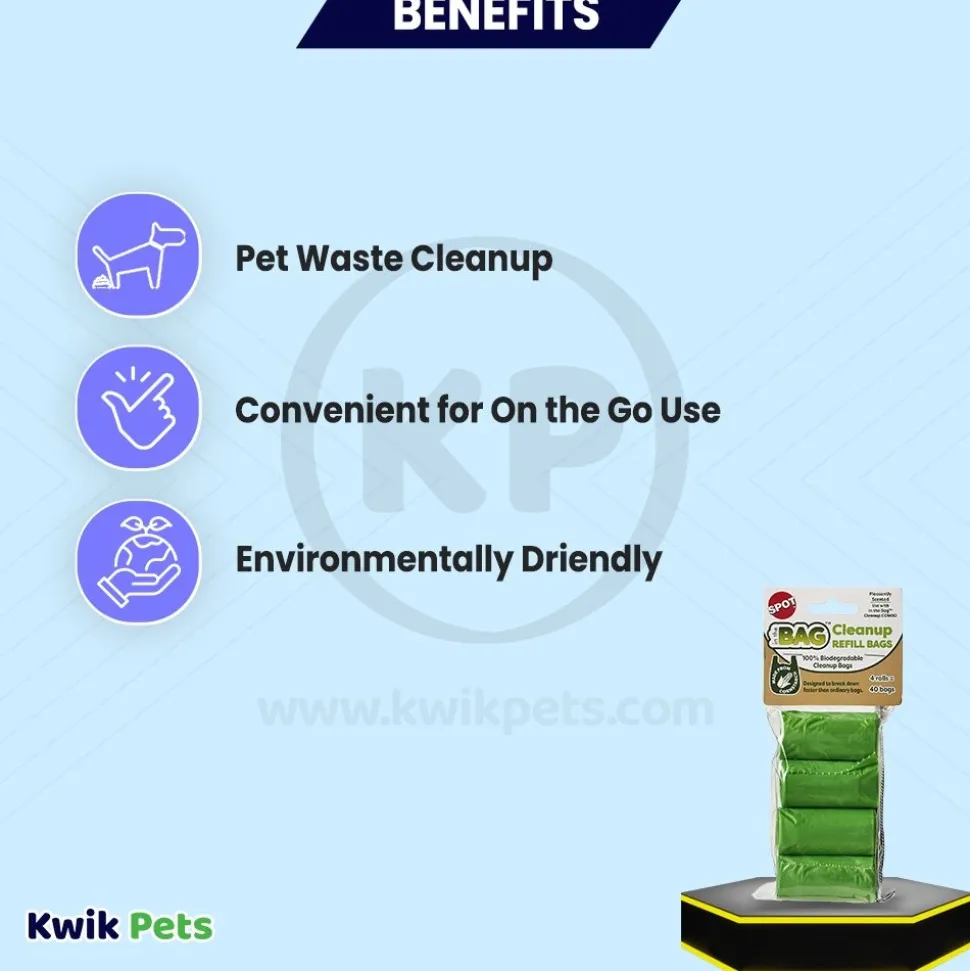 Spot In The Bag Clean-Up Bag Refill Green 4 Count