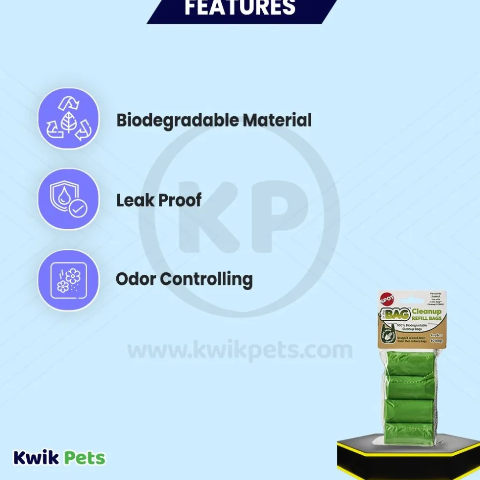Spot In The Bag Clean-Up Bag Refill Green 4 Count