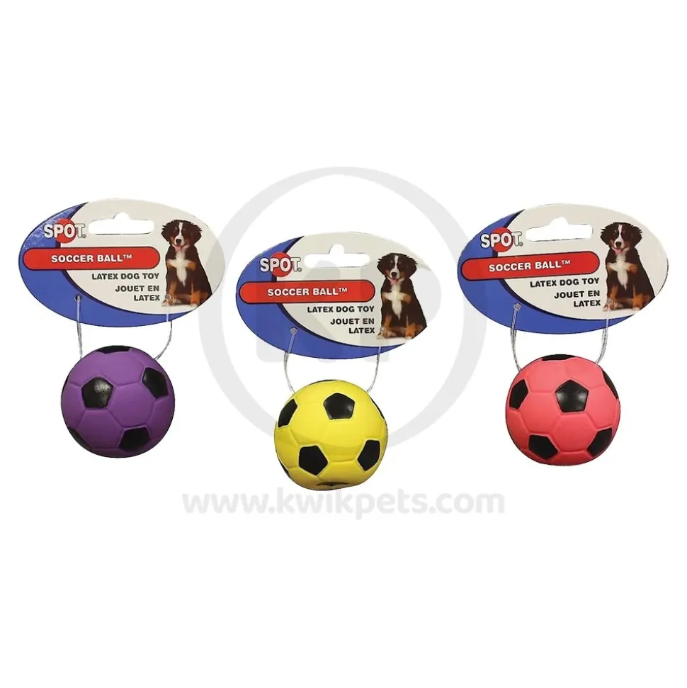 Spot Latex Soccer Ball Dog Toy Assorted 2-in