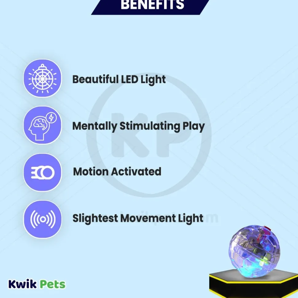 Spot LED Motion Activated Ball Cat Toy Multicolor