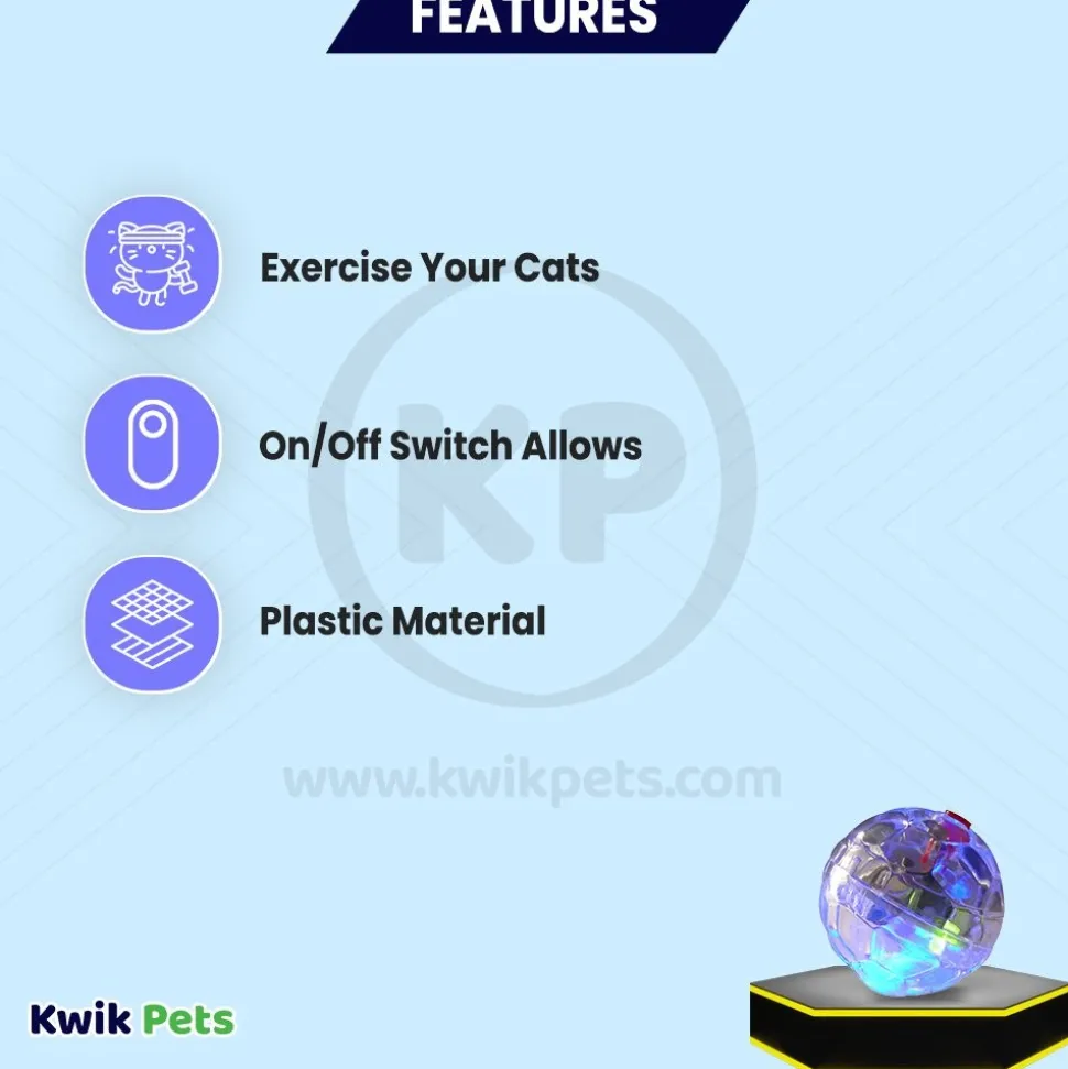 Spot LED Motion Activated Ball Cat Toy Multicolor
