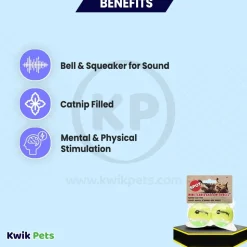 Spot Mini Tennis Balls Cat Toy with Bell & Catnip Assorted 2 Count 2-in