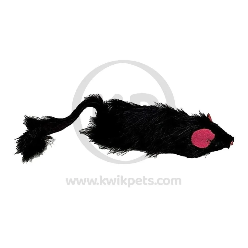 Spot Shaggy Plush Ferret Rattle & Catnip Cat Toy Black Large 11-in