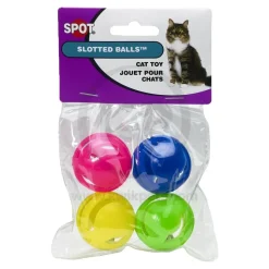Spot Slotted Balls Cat Toy Multicolor 4 Count